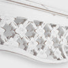 Hand-Carved Medallion Floating Wall Shelf - Whitewashed (30”)
